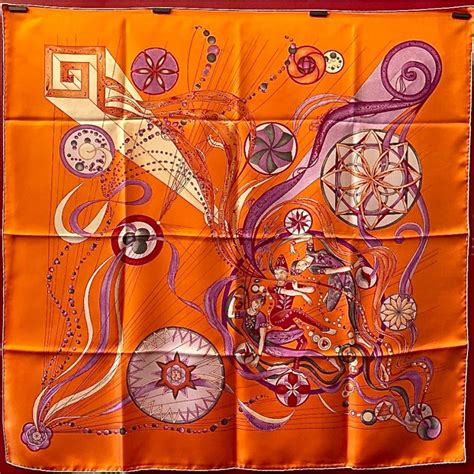 Foulard carré Hermès la danse du cosmos 